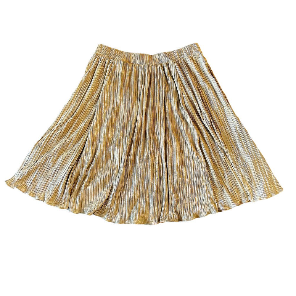 New York & Company Gold Shimmer Skirt Womens Size XL